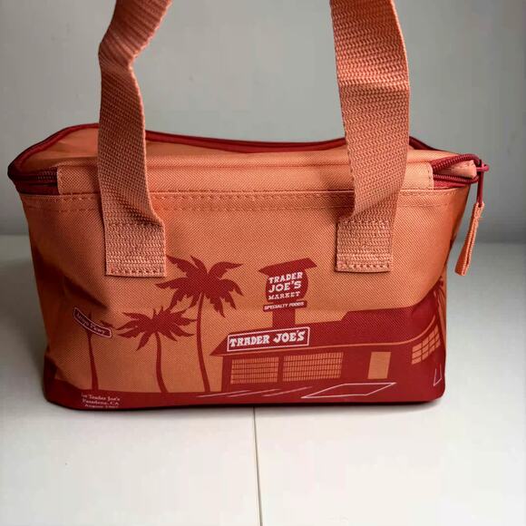 Set of 5 Trader Joe’s Mini Insulated Cooler Tote Bags Summer — Peach Orange NWT! - Picture 6 of 15